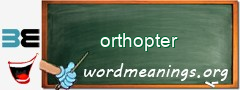 WordMeaning blackboard for orthopter